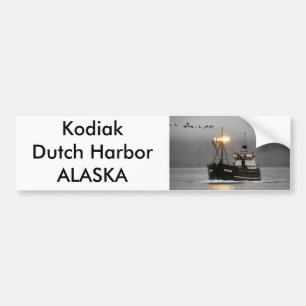 Kodiak, Crab Boat in Dutch Harbour, Alaska Bumper Sticker