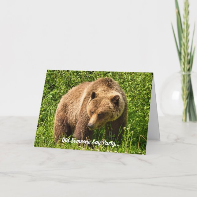 Kodiak Grizzly Funny Birthday Card (Front)
