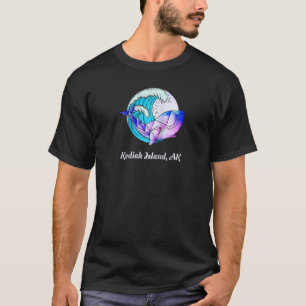Kodiak Island Ak Japanese Paint Geometric Orca Kil T-Shirt