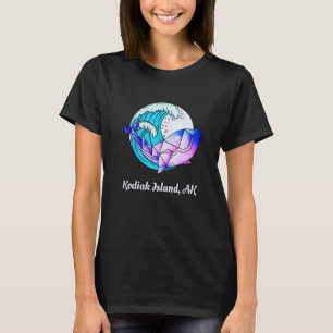 Kodiak Island Ak Japanese Paint Geometric Orca Kil T-Shirt
