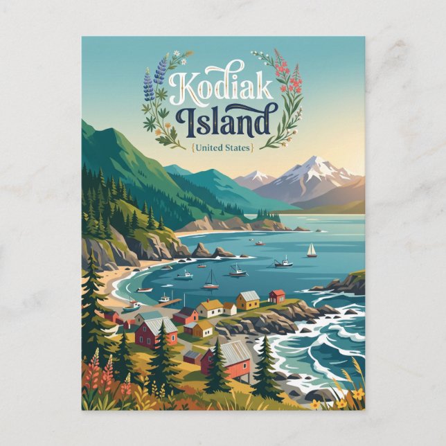 Kodiak Island Alaska Postcard (Front)