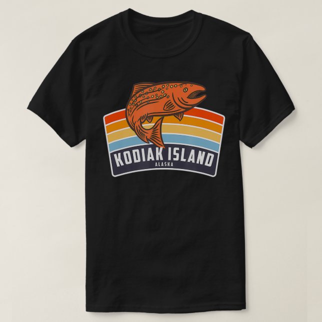 Kodiak Island Alaska Salmon Fishing  T-Shirt (Design Front)
