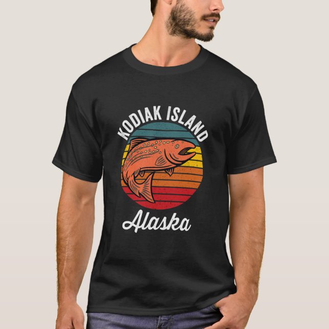 Kodiak Island Alaska Salmon Fishing  T-Shirt (Front)