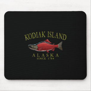 Kodiak Island Alaska Salmon Since 1784 Arched Oliv Mouse Mat