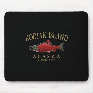 Kodiak Island Alaska Salmon Since 1784 Arched Tan Mouse Mat