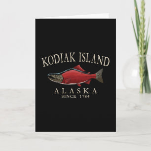 Kodiak Island Alaska Salmon Since 1784 Ivory White Card