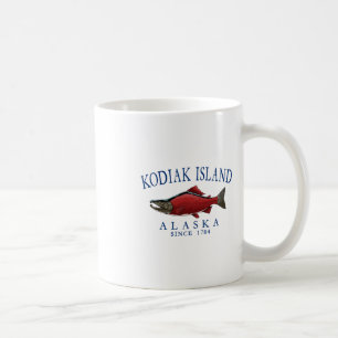 Kodiak Island Alaska Salmon Since 1784 Navy Blue L Coffee Mug