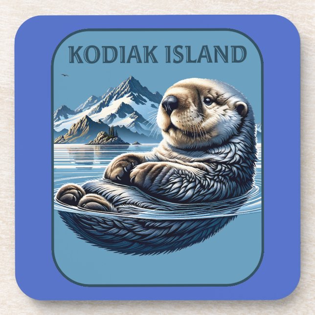 Kodiak Island Sea Otter Alaska Coaster (Front)