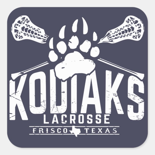 Kodiak Lacrosse - Square Blue Sticker (Front)