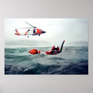 Kodiak Rescue Swimmer - Coast Guard Poster