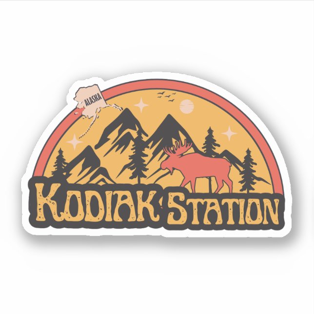 Kodiak Station, Alaska Sticker (Front)
