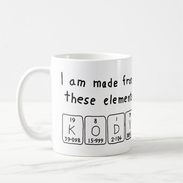 Kody periodic table name mug (Left)