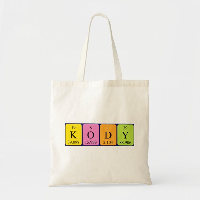 Kody periodic table name tote bag (Front)