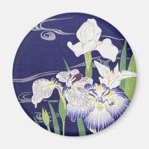 Kogyo Tsukioka Irises,Japanese Flower Art Magnet