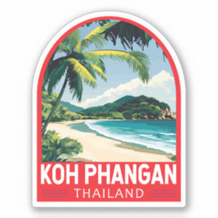 Koh Phangan Thailand Travel Art Emblem