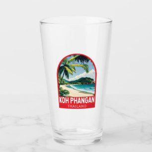 Koh Phangan Thailand Travel Art Emblem Glass