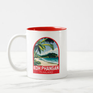 Koh Phangan Thailand Travel Art Emblem Two-Tone Coffee Mug