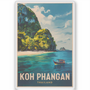 Koh Phangan Thailand Travel Art Vintage