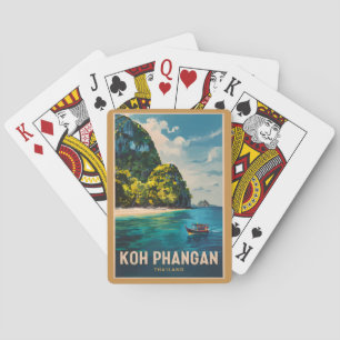 Koh Phangan Thailand Travel Art Vintage Playing Cards