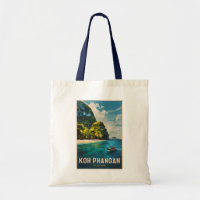 Koh Phangan Thailand Travel Art Vintage