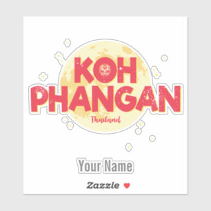 Koh Phangan with moon vintage island Thailand