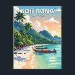 Koh Rong Cambodia Travel Postcard<br><div class="desc">Koh Rong is a tropical island off the coast of Sihanoukville in Cambodia, known for its white sandy beaches, clear turquoise waters, and lush jungle interior. It is the second-largest island in Cambodia and has become a popular destination for travelers seeking a mix of relaxation and adventure. The island is...</div>