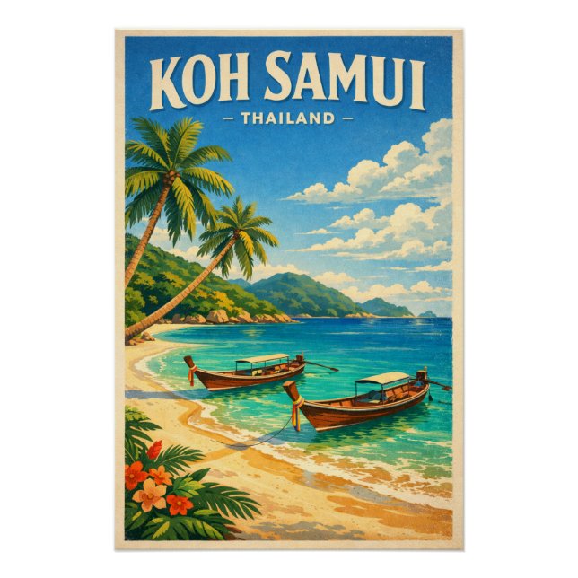 Koh Samui Island, Thailand retro Poster (Front)