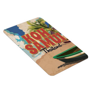 Koh Samui, Thailand Vintage Travel Poster Magnet