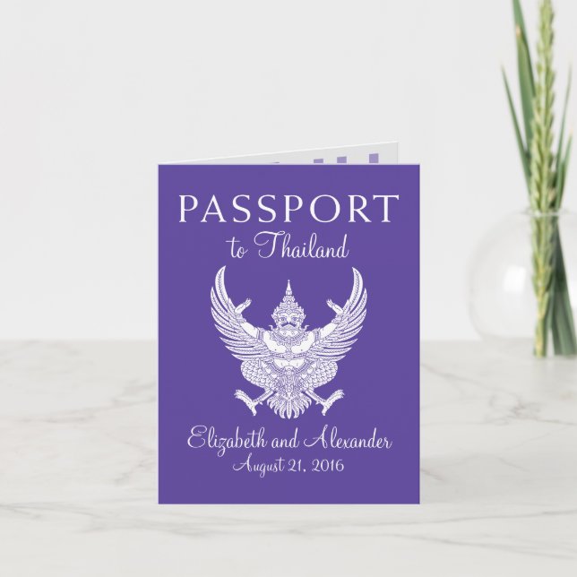 Koh Samui Thailand Wedding Passport Invitation (Front)