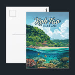 Koh Tao Thailand Asia Scuba Diving Beach Island Postcard<br><div class="desc">Fish swim amongst the coral reef under the sea, off the beach of Koh Tao, Thailand. Koh Tao, Thailand, meaning "Turtle Island, " began developing as a tourist destination in the late 20th century and is renowned for its crystal-clear waters and vibrant marine life. Key sights include Shark Bay and...</div>