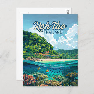 Koh Tao Thailand Asia Scuba Diving Beach Island Postcard