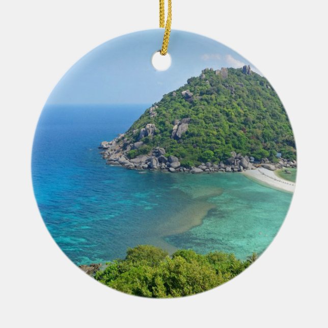 Koh Tao Thailand Ceramic Tree Decoration (Front)