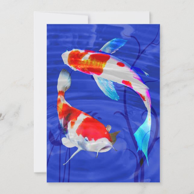 Kohaku Duo in Deep Blue Pond Invitation (Front)