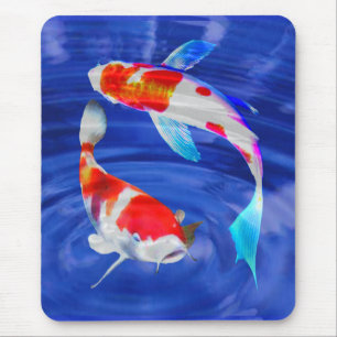 Kohaku Duo in Deep Blue Pond Mouse Mat