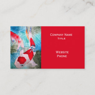 Kohaku Koi 2 Japanese Fish stylish oriental Business Card