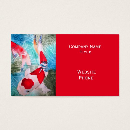 Kohaku Koi 2 Japanese Fish stylish oriental Business Card