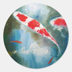 Kohaku Koi Classic Round Sticker