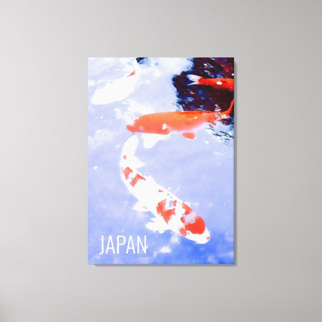 Kohaku koi Japanese fish travel poster Japan Canvas Print (Front)