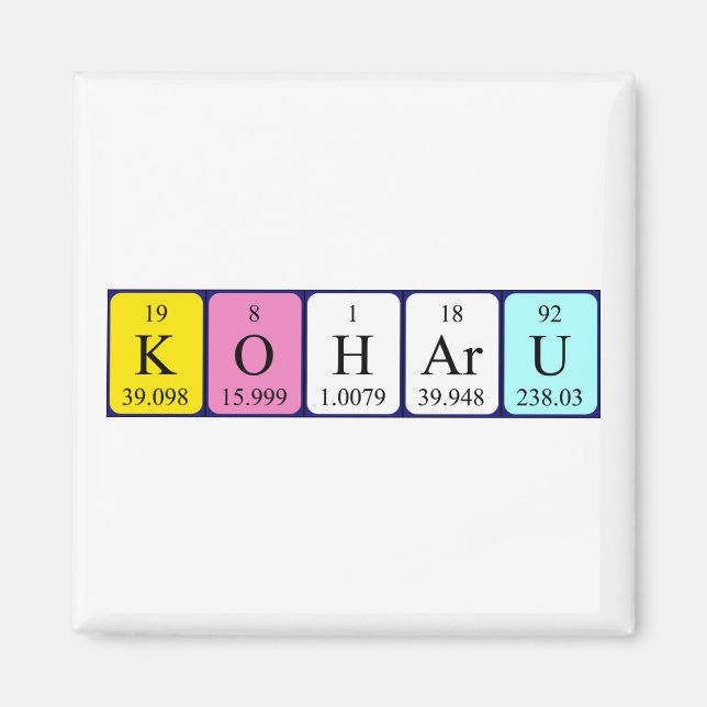 Koharu periodic table name magnet (Front)