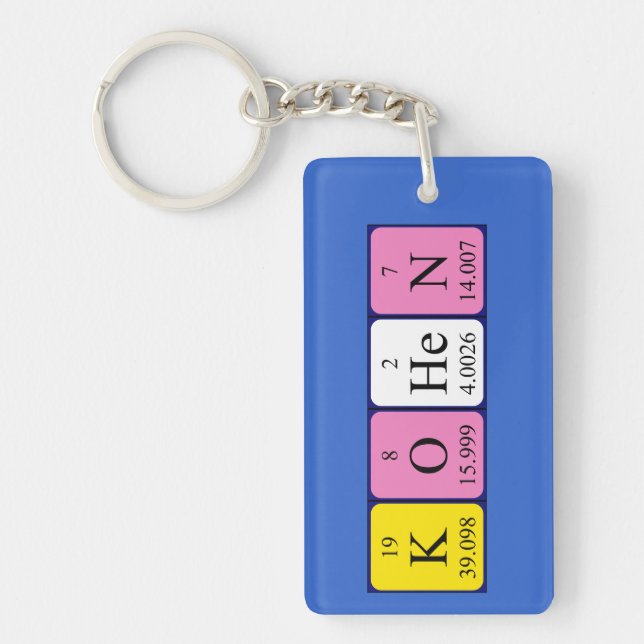 Kohen periodic table name keyring (Front)