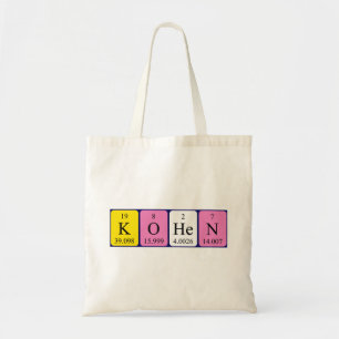 Kohen periodic table name tote bag