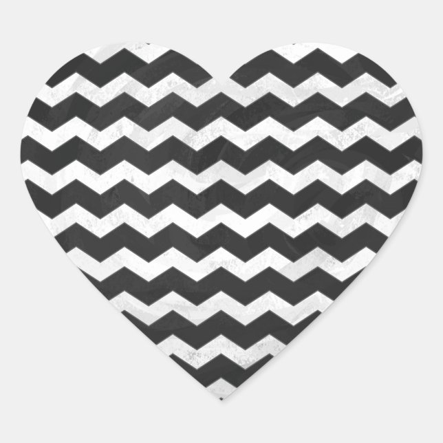 Kohl Black Chevron Pattern Heart Sticker (Front)