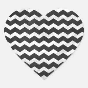 Kohl Black Chevron Pattern Heart Sticker