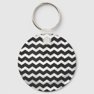 Kohl Black Chevron Pattern Key Ring