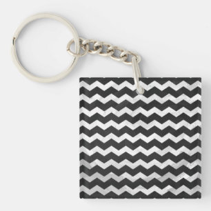 Kohl Black Chevron Pattern Key Ring