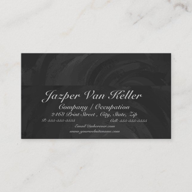 Kohl Black Monogram Personalised Business Card (Front)