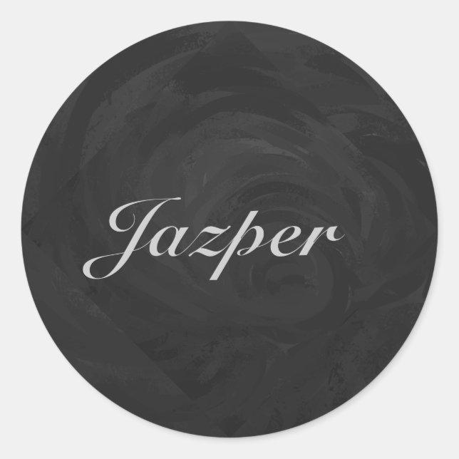 Kohl Black Monogram Personalised Classic Round Sticker (Front)