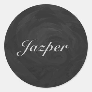 Kohl Black Monogram Personalised Classic Round Sticker