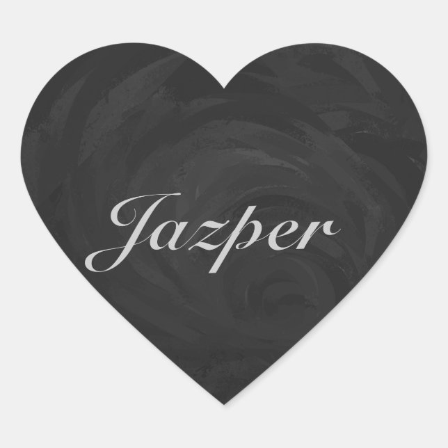 Kohl Black Monogram Personalised Heart Sticker (Front)