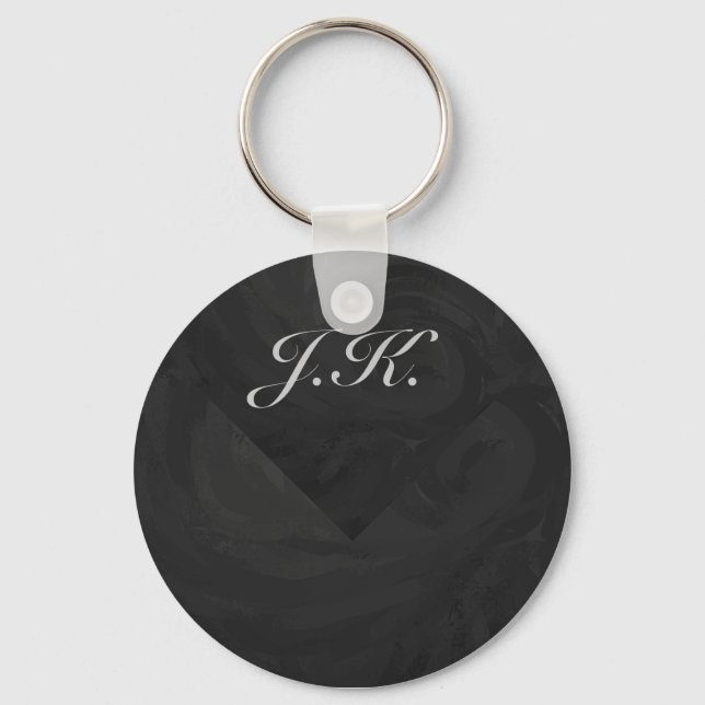 Kohl Black Monogram Personalised Key Ring (Front)
